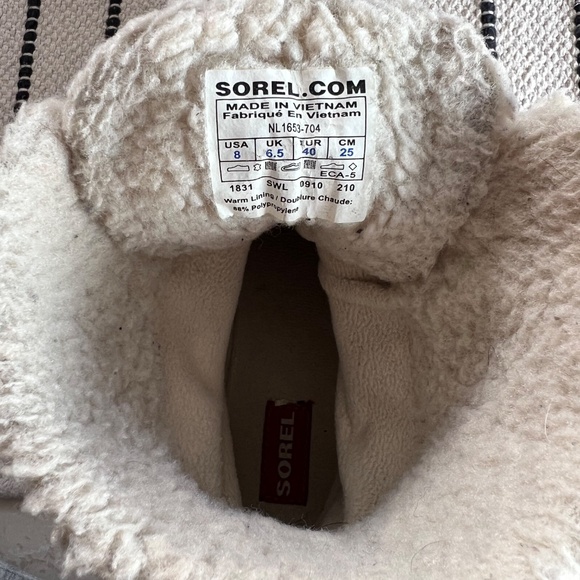 SOREL Tivoli Duck Boots, Leather Red Plaid Sherpa Lined, Waterproof, W8 - Picture 4 of 8